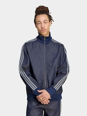 adidas originals Blue Firebird Adicolor Raw Denim Track Top - Image 1 of 6