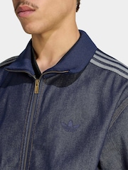 adidas originals Blue Firebird Adicolor Raw Denim Track Top - Image 4 of 6