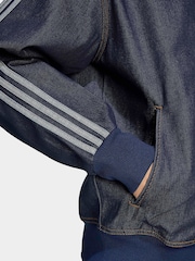 adidas originals Blue Firebird Adicolor Raw Denim Track Top - Image 5 of 6