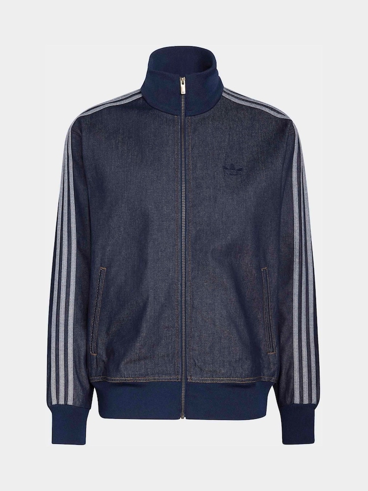 adidas originals Blue Firebird Adicolor Raw Denim Track Top - Image 6 of 6