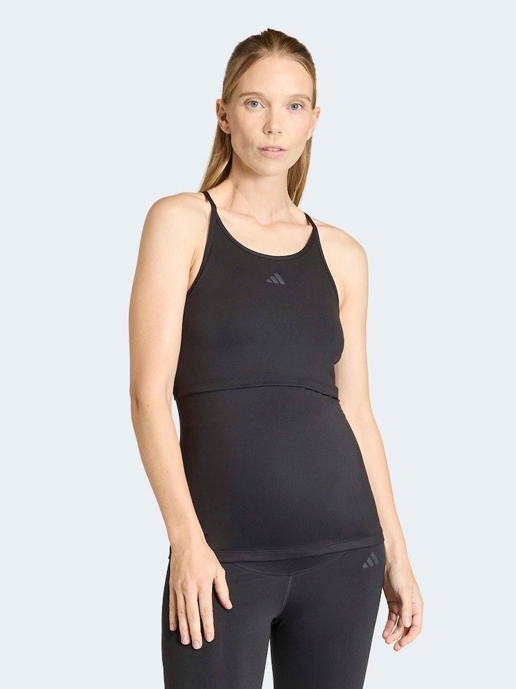 adidas Black Workout Tank Top Maternity - Image 1 of 6 adidas Black Workout Tank Top Maternity - Image 1 of 6