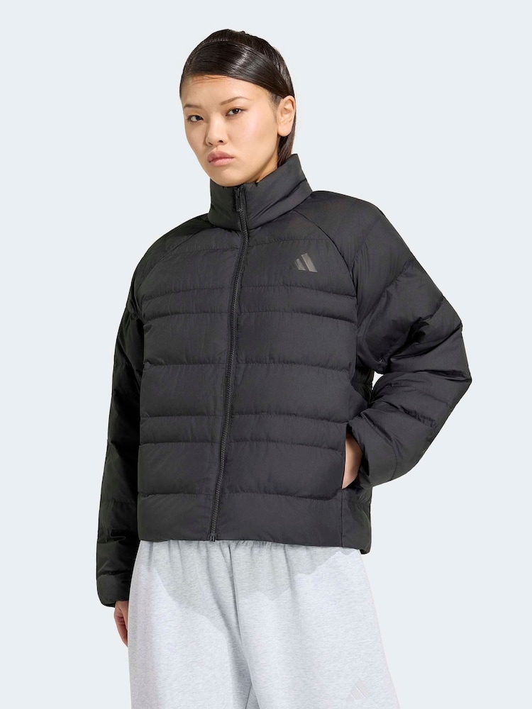 adidas Black Essentials Packable Insulated Jacket - Image 1 of 6 adidas Black Essentials Packable Insulated Jacket - Image 1 of 6