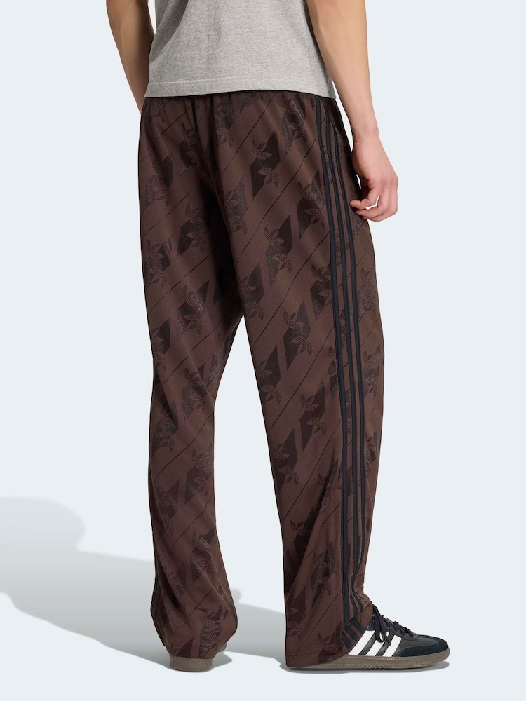 adidas Originals Brown Monogram Firebird Track Pants - Image 2 of 6 adidas Originals Brown Monogram Firebird Track Pants - Image 2 of 6