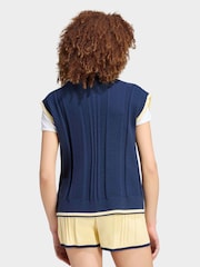 adidas originals Blue Cable Knit Vest - Image 2 of 5