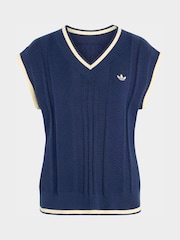 adidas originals Blue Cable Knit Vest - Image 5 of 5