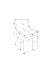 Set of 2 Rose Dining Chairs Tweedy Plain Light Non Arm Natural Mid Wood Leg - Image 3 of 8