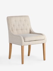 Set of 2 Rose Dining Chairs Tweedy Plain Light Non Arm Natural Mid Wood Leg - Image 5 of 8