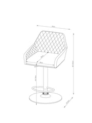 Easton Faux Leather Dark Green Hamilton Adjustable Height Quilted Kitchen Bar Stool - Image 4 of 9
