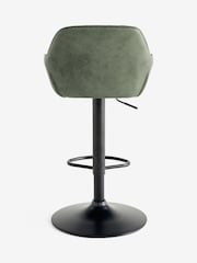 Easton Faux Leather Dark Green Hamilton Adjustable Height Quilted Kitchen Bar Stool - Image 8 of 9