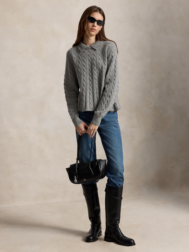 Polo Ralph Lauren Grey Cable Knit Kit Sweater - Image 1 of 3