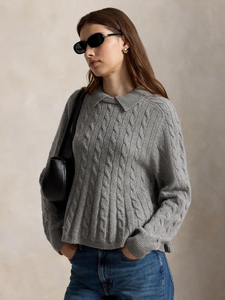 Polo Ralph Lauren Grey Cable Knit Kit Sweater - Image 2 of 3