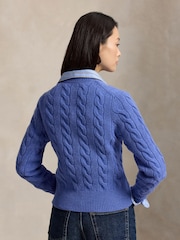 Polo Ralph Lauren Scallop Detail Cable Knit Round Neck Cardigan - Bilde 2 av 5