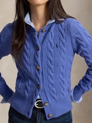 Polo Ralph Lauren Scallop Detail Cable Knit Round Neck Cardigan - Bilde 4 av 5