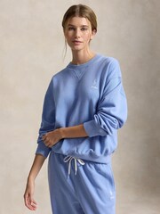 Polo Ralph Lauren Blue Polo Logo Slouchy Sweatshirt - Image 1 of 4
