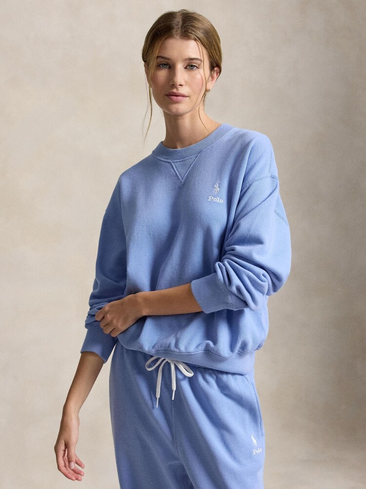 Polo Ralph Lauren Blue Polo Logo Slouchy Sweatshirt - Image 1 of 4