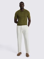 MOSS Green 3 Button Pointelle Polo Shirt - Image 2 of 4