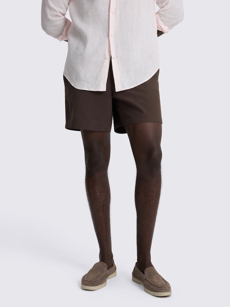 MOSS Brown Smart Swim Shorts - Image 1 of 2
