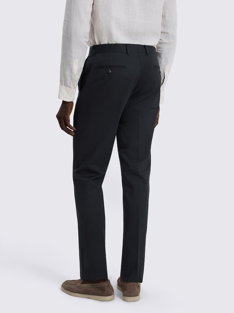 MOSS Black Slim Fit Cotton Suit Trousers - Image 2 of 3