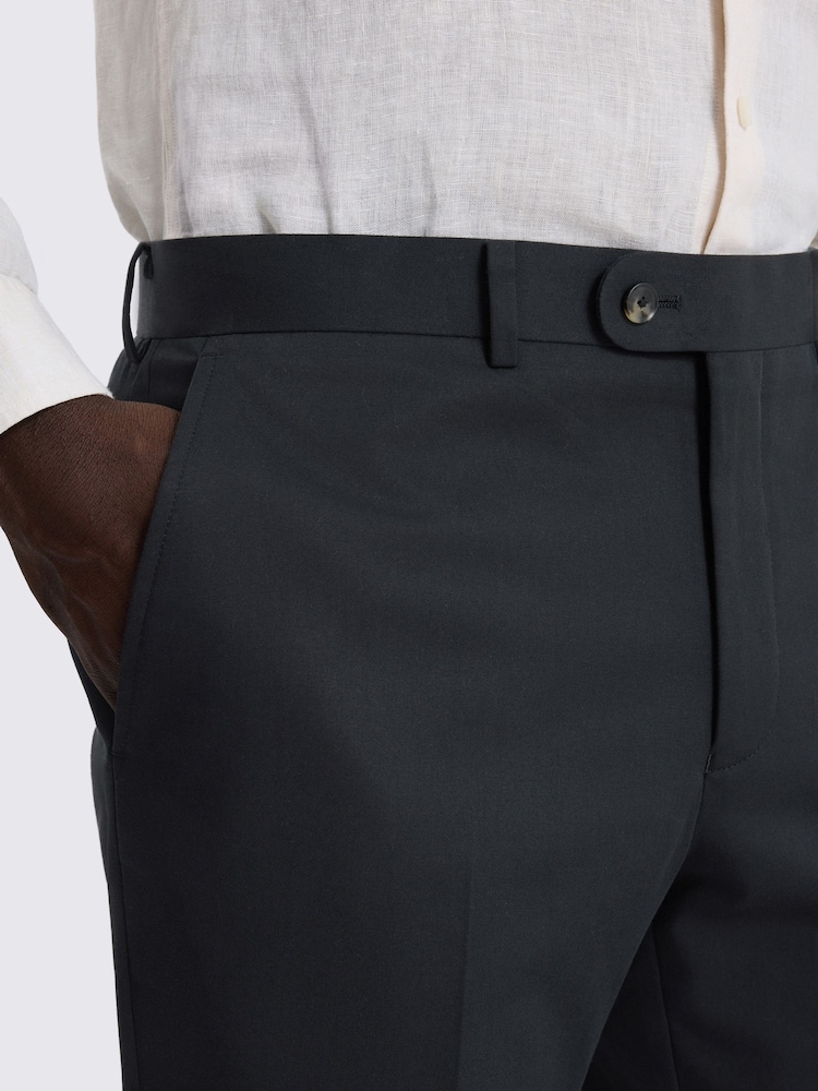 MOSS Black Slim Fit Cotton Suit Trousers - Image 3 of 3