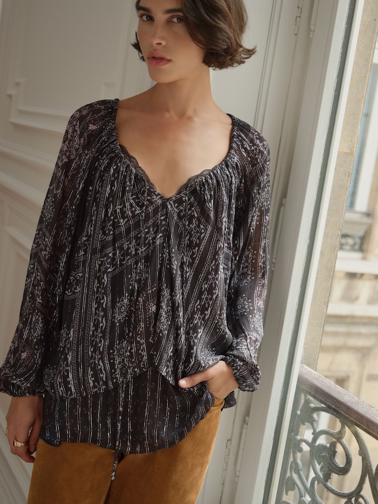 BHOEM Floral Paisley Print 2 in 1 Chiffon Blouse & Tank Top - Image 1 of 5 BHOEM Floral Paisley Print 2 in 1 Chiffon Blouse & Tank Top - Image 1 of 5