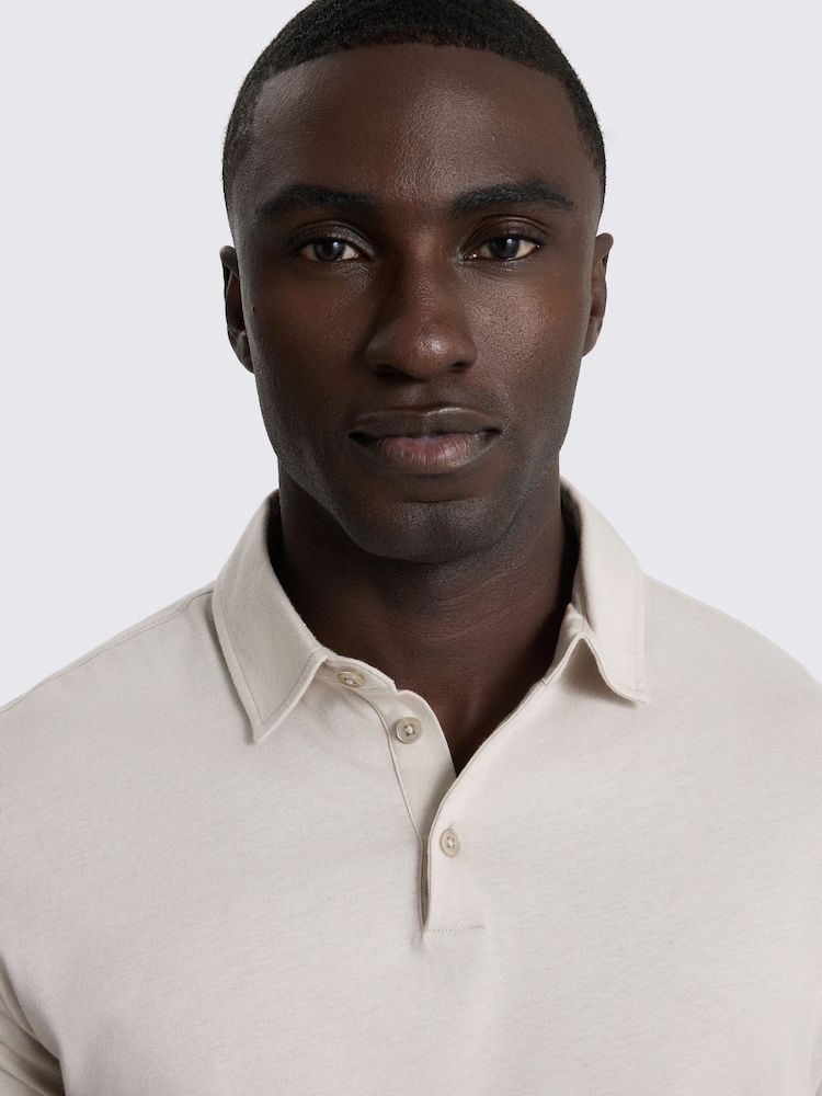 MOSS Natural Jersey Polo Shirt - Image 3 of 3
