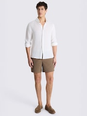 MOSS Taupe Brown Smart Swim Shorts - Image 2 of 4