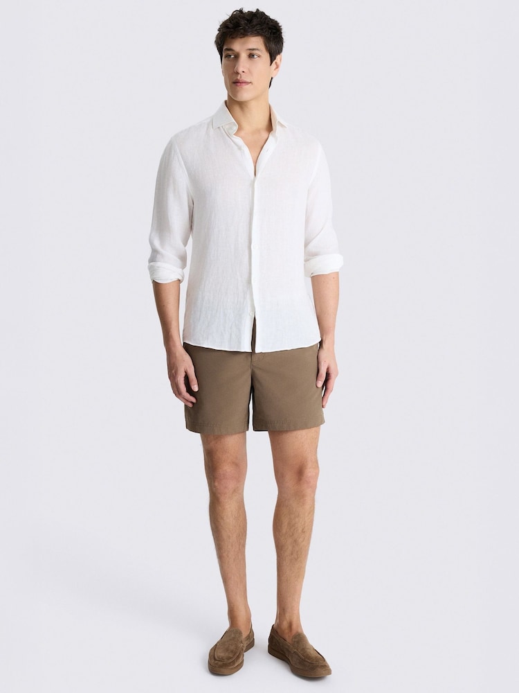 MOSS Taupe Brown Smart Swim Shorts - Image 2 of 4