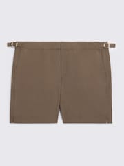 MOSS Taupe Brown Smart Swim Shorts - Image 4 of 4