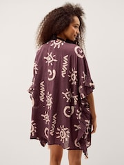 Monsoon Mafalda Print Ruffle Mini Kaftan - Image 2 of 5