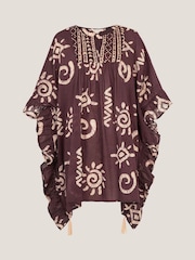 Monsoon Mafalda Print Ruffle Mini Kaftan - Image 5 of 5