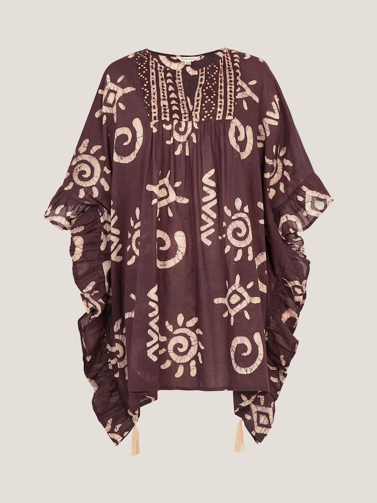 Monsoon Mafalda Print Ruffle Mini Kaftan - Image 5 of 5 Monsoon Mafalda Print Ruffle Mini Kaftan - Image 5 of 5