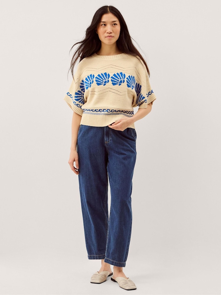 Monsoon Cream Safi Shell Knit Jumper - Image 2 of 5