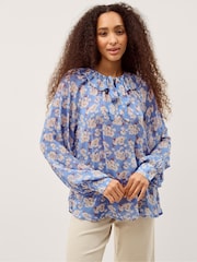 Monsoon Blue Sian Floral Print Blouse - Image 1 of 6