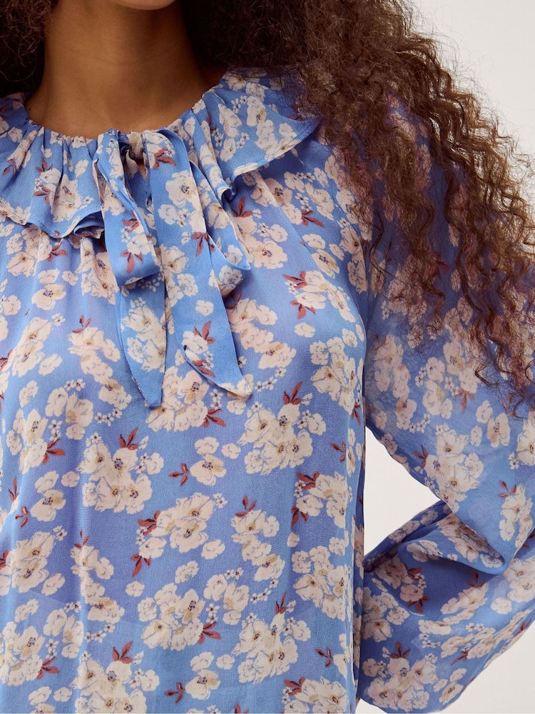 Monsoon Blue Sian Floral Print Blouse - Image 2 of 6 Monsoon Blue Sian Floral Print Blouse - Image 2 of 6