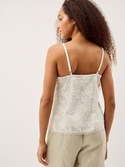 Monsoon White Rosie Embroidered Cami Top - Image 2 of 5