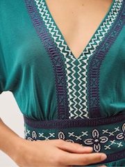 Monsoon Jacqui Embroidered Jersey Midi Dress - Image 4 of 5