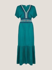Monsoon Jacqui Embroidered Jersey Midi Dress - Image 5 of 5