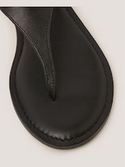 Monsoon Black Immy Toe Post Leather Sandals - Image 3 of 3