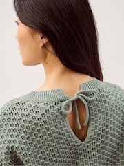 Monsoon Green Siara Short Sleeve Knit Jumper - Image 3 of 5