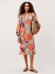 Monsoon Green Carmen Floral Midi Tunic Dress - Image 1 of 5