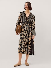 Платье миди с цветочным принтом и V-образным вырезом Monsoon Rosaleigh - Изображение 2 4