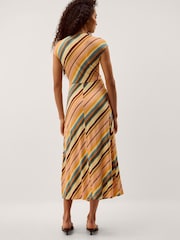 Monsoon Tola Stripe Jersey Midi Dress - Image 2 of 6