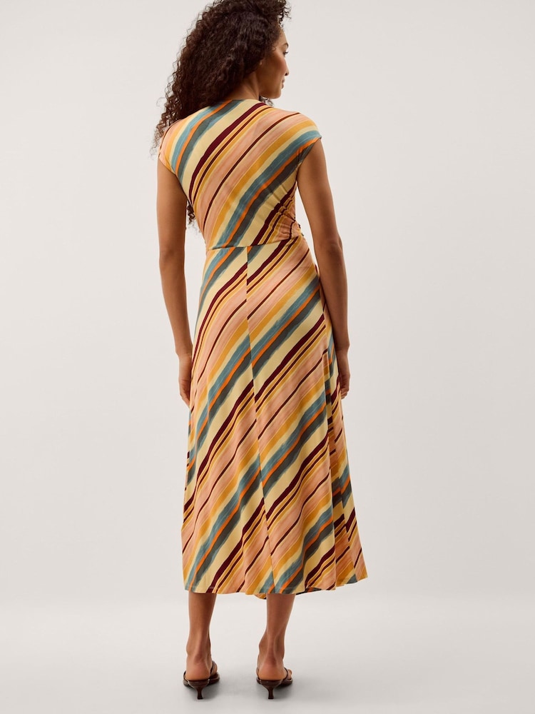 Monsoon Tola Stripe Jersey Midi Dress - Image 2 of 6