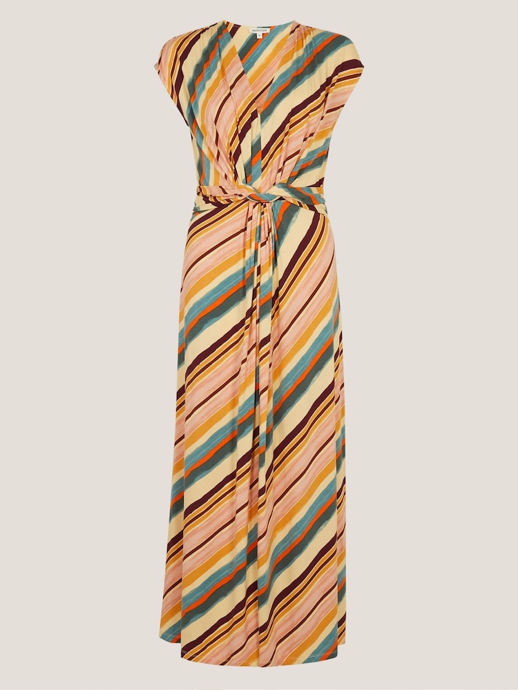 Monsoon Tola Stripe Jersey Midi Dress - Image 6 of 6