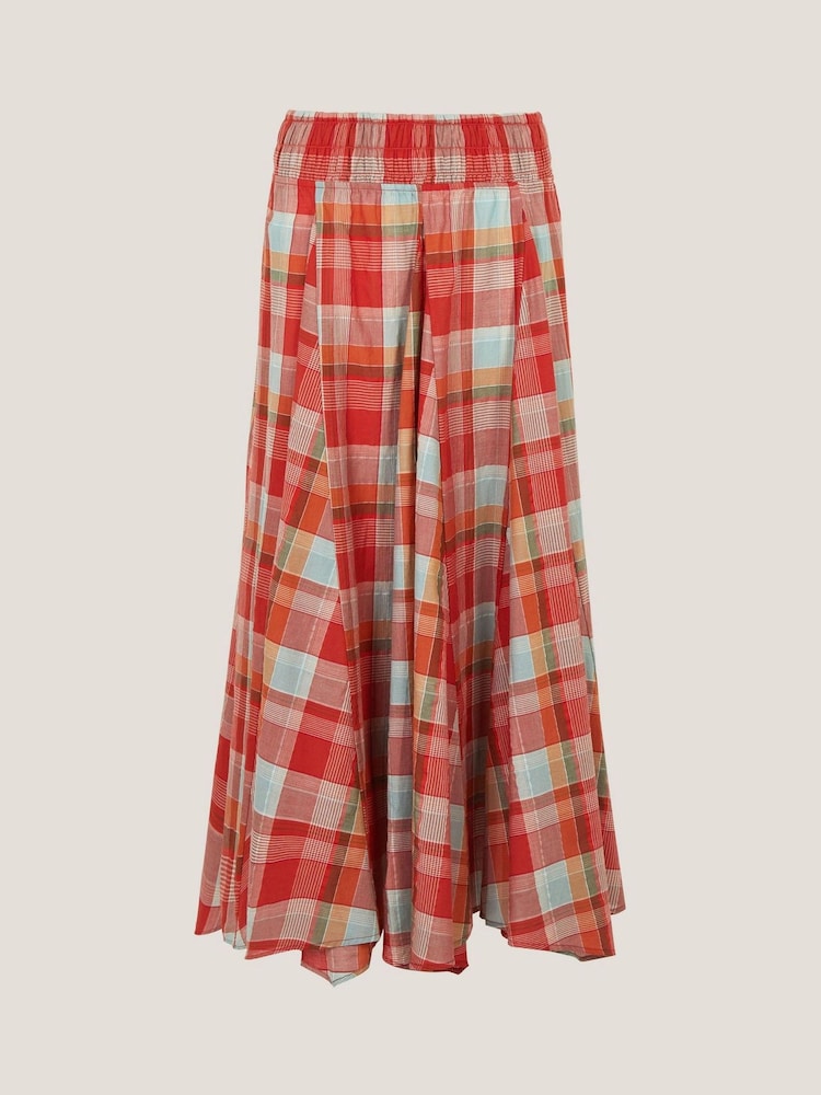 Monsoon Orange Cecily Check Midi Skirt - Image 5 of 5 Monsoon Orange Cecily Check Midi Skirt - Image 5 of 5