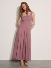 Apricot Purple Crepe Wide-Leg Jumpsuit - Image 2 of 5