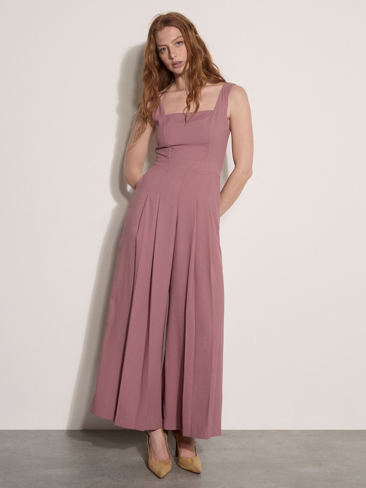 Apricot Purple Crepe Wide-Leg Jumpsuit - Image 2 of 5