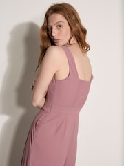 Apricot Purple Crepe Wide-Leg Jumpsuit - Image 3 of 5