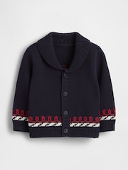 Gap Navy Nautical Shawl Cardigan (0-24mths) - Image 1 of 2