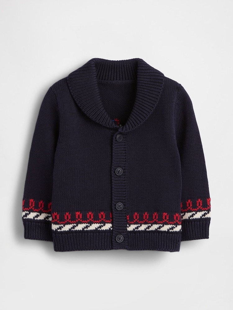 Gap Navy Nautical Shawl Cardigan (0-24mths) - Image 1 of 2